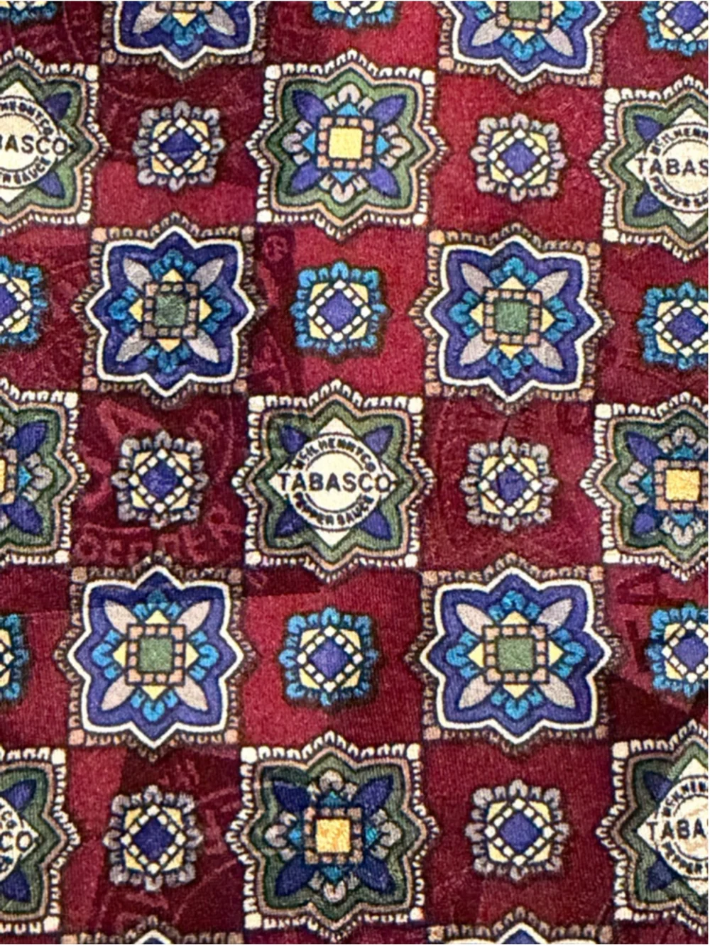 Tabasco Brand Novelty Silk Ties Lot of 2 Neckties Peppers and Geometric